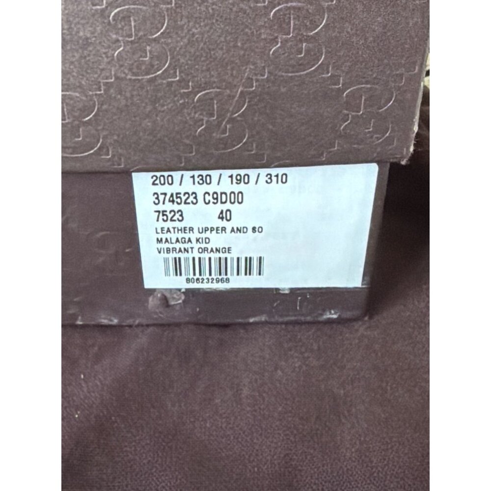 Gucci Malaga Kid Orange Leather Studded Platform Heels EU 40 Box Dust Bag w/COA - Picture 14 of 16